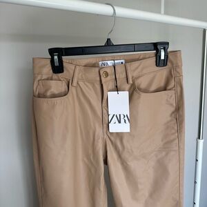 ZARA Leather Straight Pants